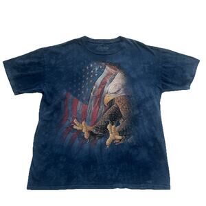The Mountain Tie Dye T-Shirt Mens XL American Flag Eagle Freedom Cotton USA